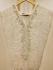 2 Piece - Pure Cotton Net Embroidered Suit S110461