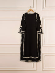 3 Piece- Pure Silk Net Embroidered Suit S111303