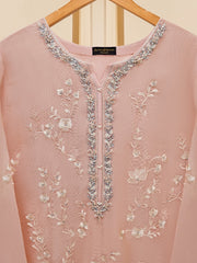 3 Piece - Pure Cotton Net Embroidered Suit S109485