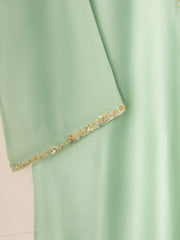 3 Piece - Pure Cotton Net Embroidered Suit S110563