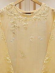 3 Piece - Pure Cotton Net Embroidered Suit S110259