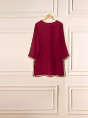 3 Piece - Pure Cotton Net Embroidered Suit S111587