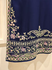 3 Piece - Pure Chiffon Embroidered Suit S111476