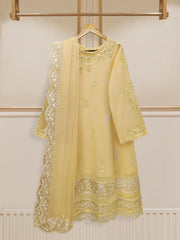 3 Piece - Pure Cotton Net Embroidered Suit S110259