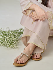 2 Piece- Pure Silk Net Embroidered Suit S110403