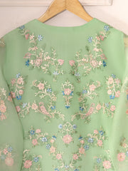 3 Piece - Pure Organza Embroidered Suit S111296
