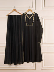 3 Piece - Pure Cotton Net Embroidered Suit S111322