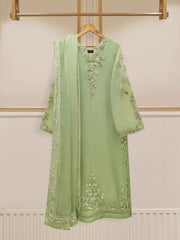 3 Piece - Pure Organza Embroidered Suit S110098