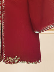 3 Piece - Pure Cotton Net Embroidered Suit S109017