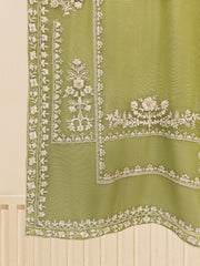 3 Piece - Pure Cotton Net Embroidered Suit S109368