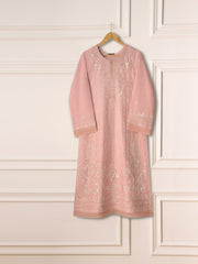 3 Piece- Pure Silk Net Embroidered Suit S111203