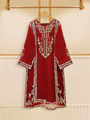 3 Piece - Pure Organza Embroidered Suit S109486
