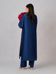 2 Piece- Pure Silk Net Embroidered Suit S110334