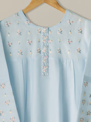 (Kids) 2 Piece - Embroidered Cambric Suit KD-014