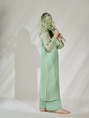 2 Piece - Pure Cotton Net Embroidered Suit S110378