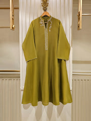 3 Piece - Pure Cotton Net Embroidered Suit S111459