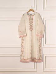 3 Piece- Pure Organza Embroidered Suit S111225