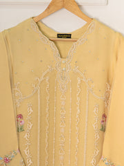 3 Piece - Pure Organza Embroidered Suit S111543