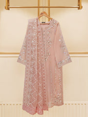 3 Piece - Pure Organza Embroidered Suit S109448