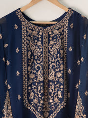 3 Piece- Pure Cotton Net Embroidered Suit S110893