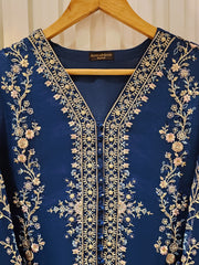 3 Piece - Pure Organza Embroidered Suit S111457