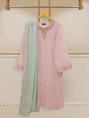 3 Piece - Embroidered Chiffon Suit S109703