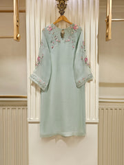 2 Piece - Pure Chiffon Embroidered Suit S111342