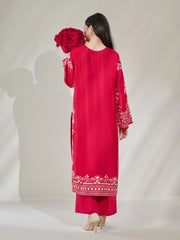 2 Piece- Pure Silk Net Embroidered Suit S110404