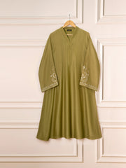 3 Piece - Pure Cotton Net Embroidered Suit S111588