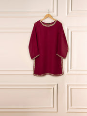 3 Piece - Pure Cotton Net Embroidered Suit S111587