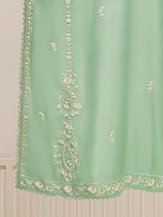 2 Piece- Pure Silk Net Embroidered Suit S110107