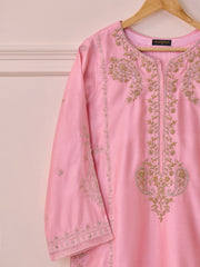 2 Piece- Pure Silk Net Embroidered Suit S110278
