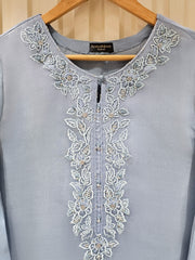3 Piece - Pure Organza Embroidered Suit S111409