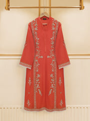 3 Piece - Pure Cotton Net Embroidered Suit S109371
