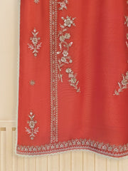 3 Piece - Pure Cotton Net Embroidered Suit S109371