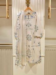 3 Piece- Pure Khaddi Silk Embroidered Suit S111475