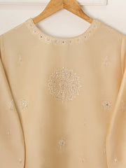 3 Piece- Pure Khaddi Silk Embroidered Suit S111586