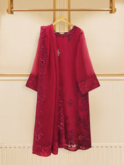 3 Piece - Pure Organza Embroidered Suit S109315