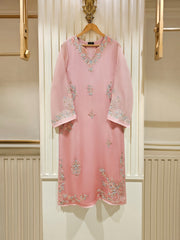 2 Piece - Pure Chiffon Embroidered Suit S111437