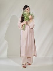 2 Piece- Pure Silk Net Embroidered Suit S110403