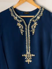 3 Piece- Pure Cotton Net Embroidered Suit S110760