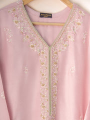 2 Piece- Pure Silk Net Embroidered Suit S110523