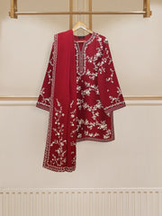(Unstitched) 3 Piece - Pure Embroidered Cambric Suit FF-2155