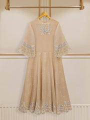 2 Piece - Pure Cotton Net Embroidered Frock S109633