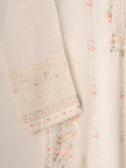 2 Piece- Pure Cotton Net Embroidered Suit S110731