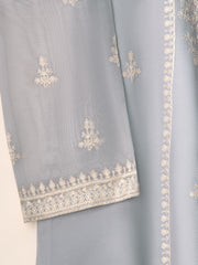 3 Piece- Pure Cotton Net Embroidered Suit S110945