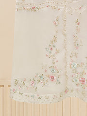 3 Piece - Pure Organza Embroidered Suit S109419