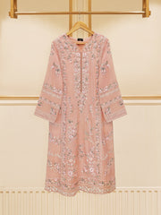 3 Piece - Pure Cotton Net Embroidered Suit S109574