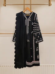 3 Piece - Pure Raw Silk Embroidered Suit S109636