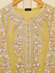 3 Piece - Pure Organza Embroidered Suit S109447